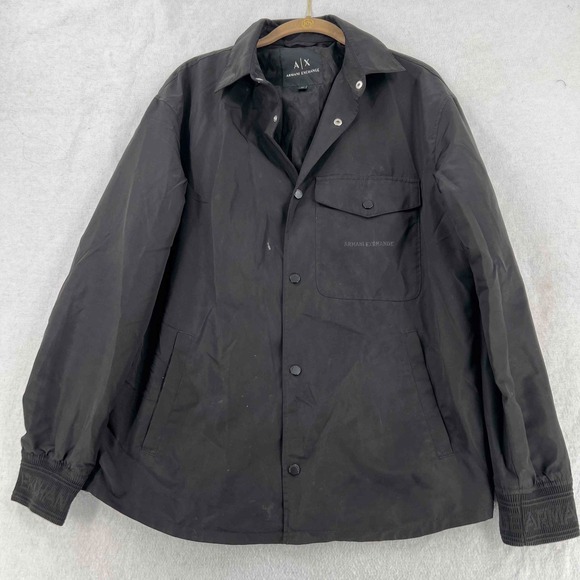 AX Armani Exchange Jacket Mens Button-down Collared Black Casual Size XS - Picture 1 of 9